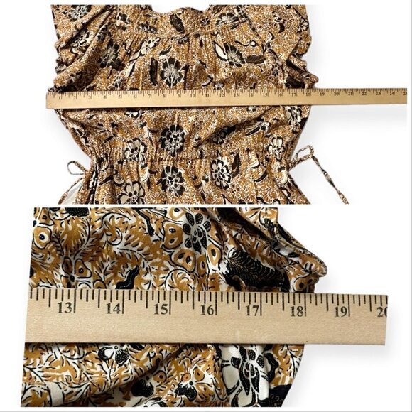 New with tag, ULLA JOHNSON Zuma Printed Tie-front Midi Dress In Amber Size 2 - Picture 14 of 16